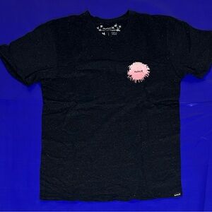 Hurley Black Tee with Pink Logo